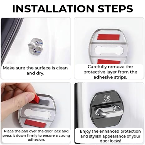 Luxury Car Door Lock Protection Pads | Set of 4